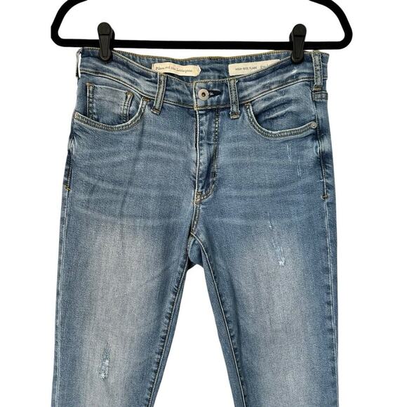 Anthropologie Pilcro Womens Jeans Size 27 High Rise Flare Light Wash Frayed Hem - Picture 2 of 13